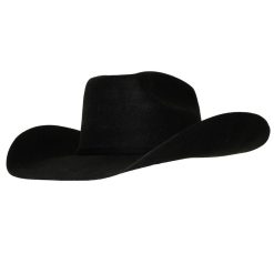 Ariat Black Wool Felt Hat SELF Band with Buckle – Precreased Fashionable