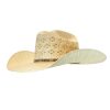 Twister Bangora 4.5″ Brim Open Crown Natural and Grey Straw Hat Gift Selection