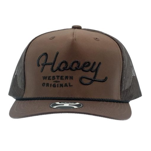 Hooey OG Brown 5Panel Trucker with Hooey in Gold Stitching Fashionable
