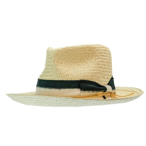 Wyeth Andy Panama Straw Hat with Mid Brim Grosgrain Ribbon Gift Selection