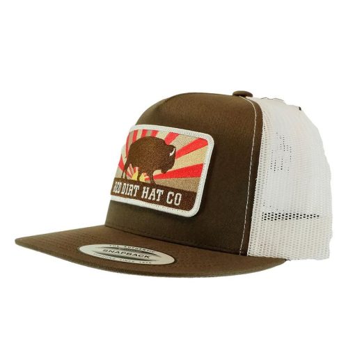 Red Dirt Hat Co Keeping Roaming Brown White Meshback Cap