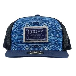 Hooey Doc Blue and Black Trucker Blue White Rectangle Patch Cap