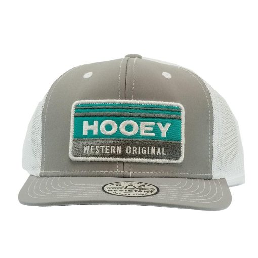 Hooey ‘Horizon’ Youth Grey White with Turquoise White Grey Rectangle Patch