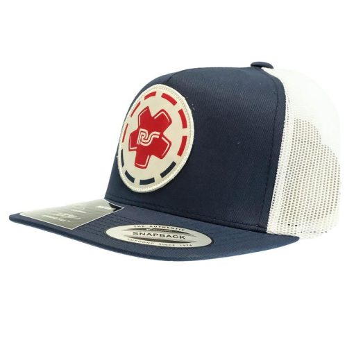 Hooey Rocker Steiner 5 Panel Navy and White with Circle Patch Meshback Cap Official