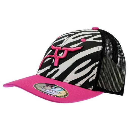 Ropesmart Black and Pink Zebra Front Meshback Cap