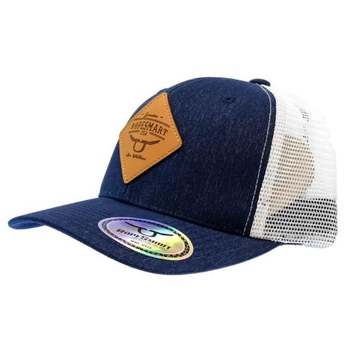 Ropesmart Navy Blue and White with Diamond Leather Patch Cap Fashion