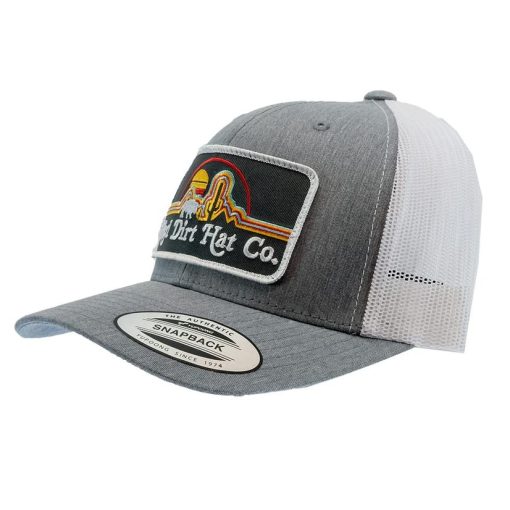 Red Dirt Hat Grey and White Neon Buffalo Patch Meshback Cap Store