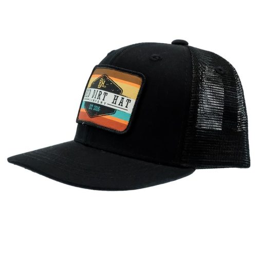 Red Dirt Hat Black with Sunset Patch Meshback Youth Cap Official