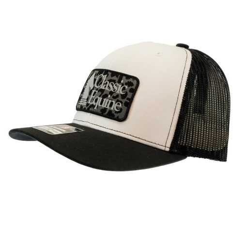 Classic Equine Cheetah Patch White and Black Meshback Cap Official