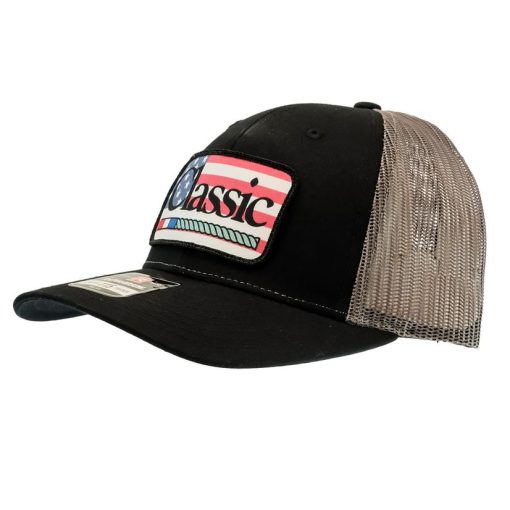 Classic Rope Flag Patch Black Meshback Cap Fashionable