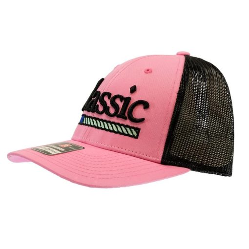 Classic Rope 3D Embroidery Hot Pink and Black Meshback Cap Exquisite Gifts
