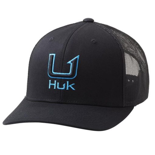 Huk Black Barb U Trucker Cap Cut Price