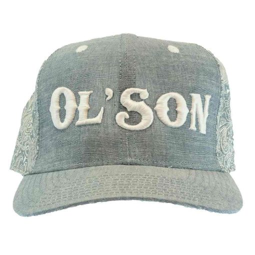 Dale Brisby Ol’ Son Light Denim and Paisley Meshback Cap Fashionable