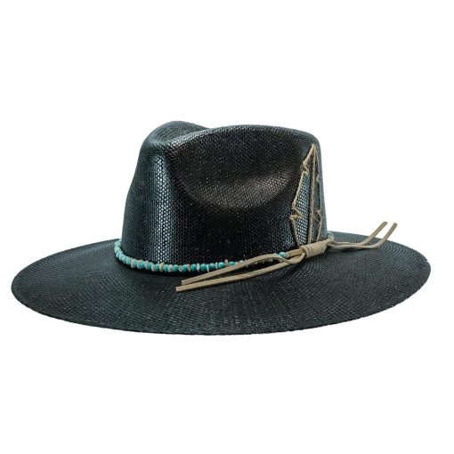 Charlie 1 Horse Midnight Toker Black Straw Hat Cut Price