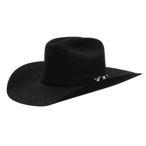 Resistol 6X USTRC 4.25″ Brim Black Felt Hat with Drilex – Precreased Discount Store