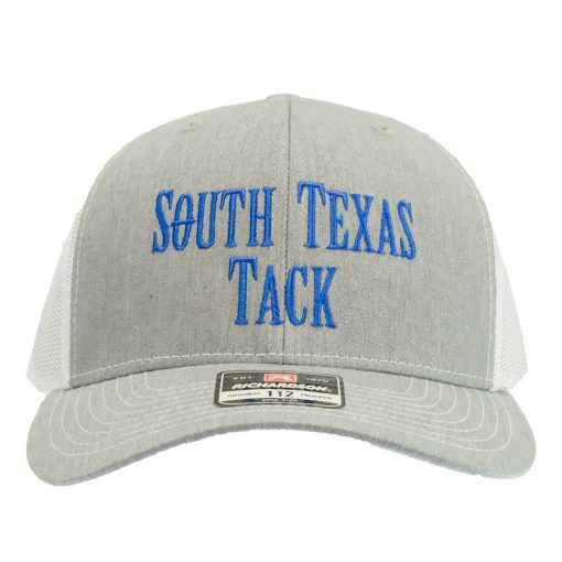 South Texas Tack Original Logo Trucker Gray and White Cap Opening Sales